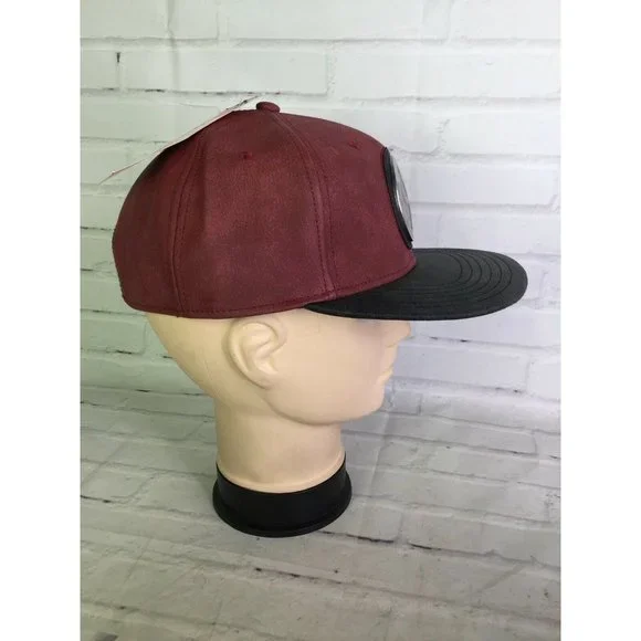 Marvel Comics Deadpool 3D Raised Logo Faux Leather Snapback Hat Cap Adult OSFM
